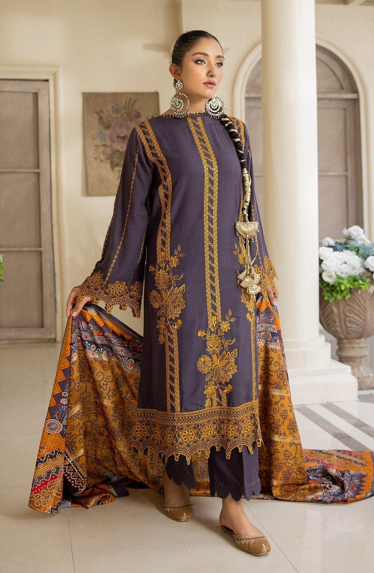 LESPS-03 | Linen Embroidered 3P