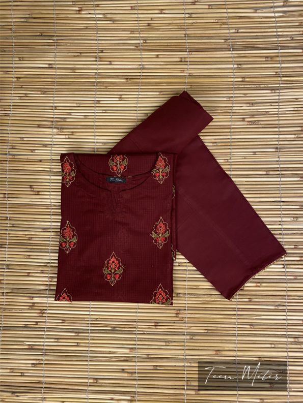 Maroon 2pc Emb "Khadder"