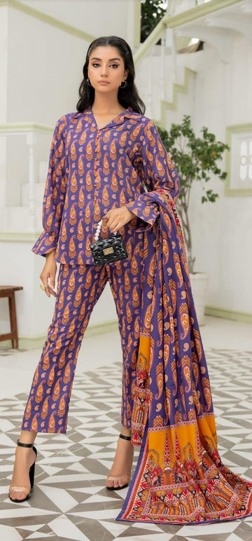 AZ 02 - Khaddar Printed 3P