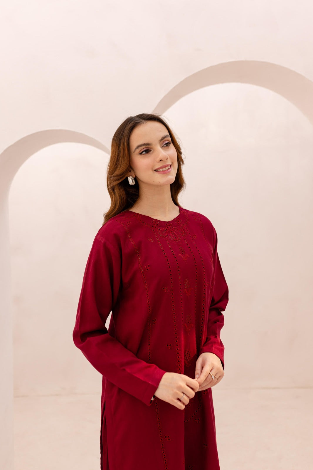 2PC Embroidered Dress - 1075