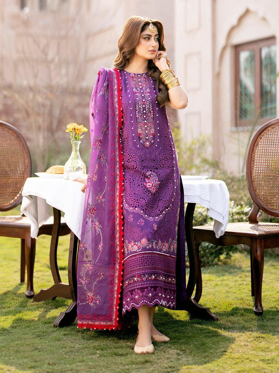 404 A - Embroidered Lawn 3P