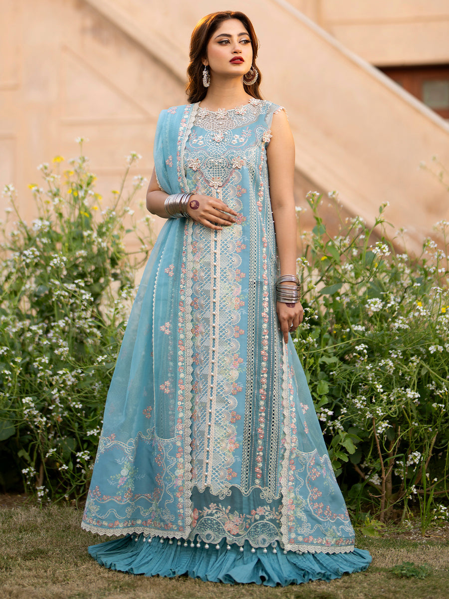 406 B - Embroidered Lawn 3P