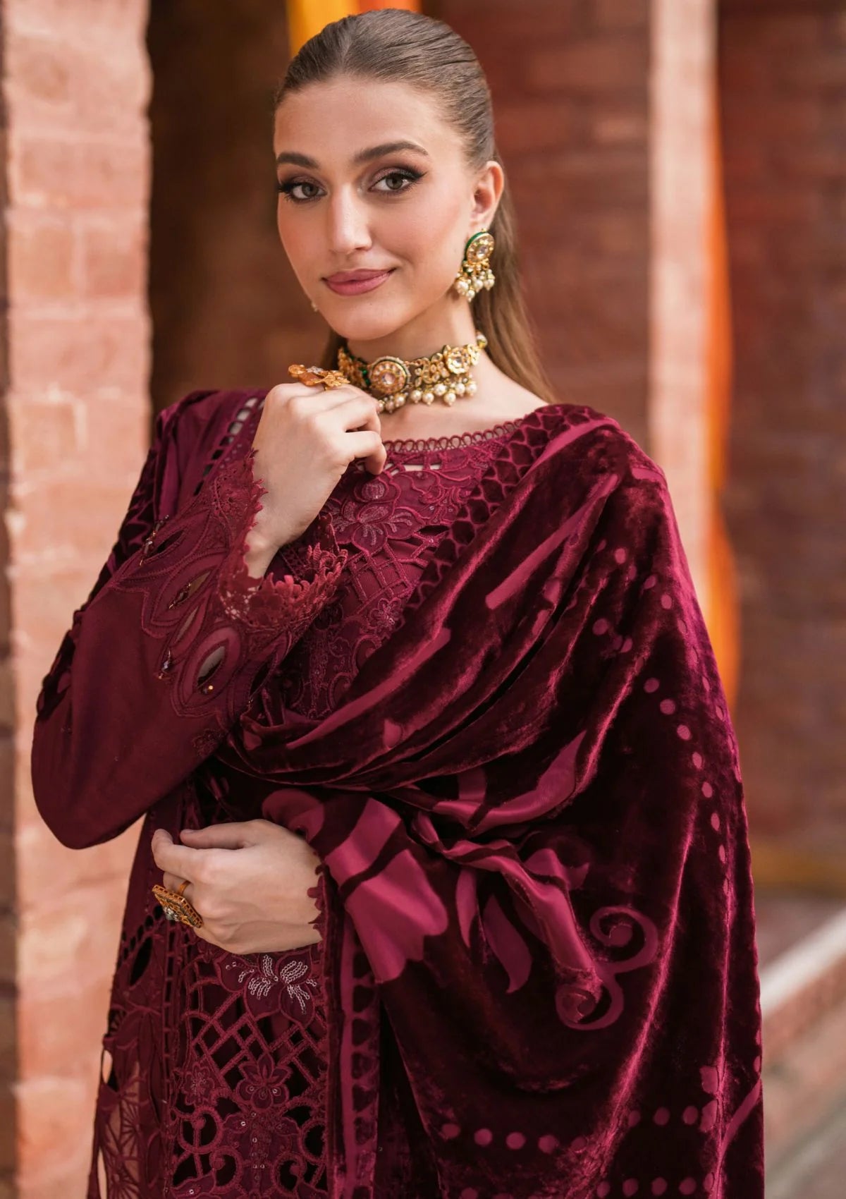 Reina - Embroidered Corduroy 3PC