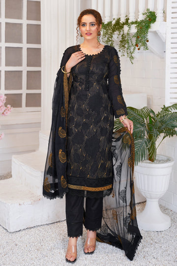Unstitched embroidered lawn suit L23109 - Threads & Weaves