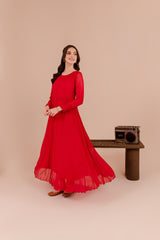 Red Chiffon Dress
