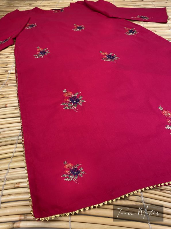 Pink 2pc Embroidered Lawn