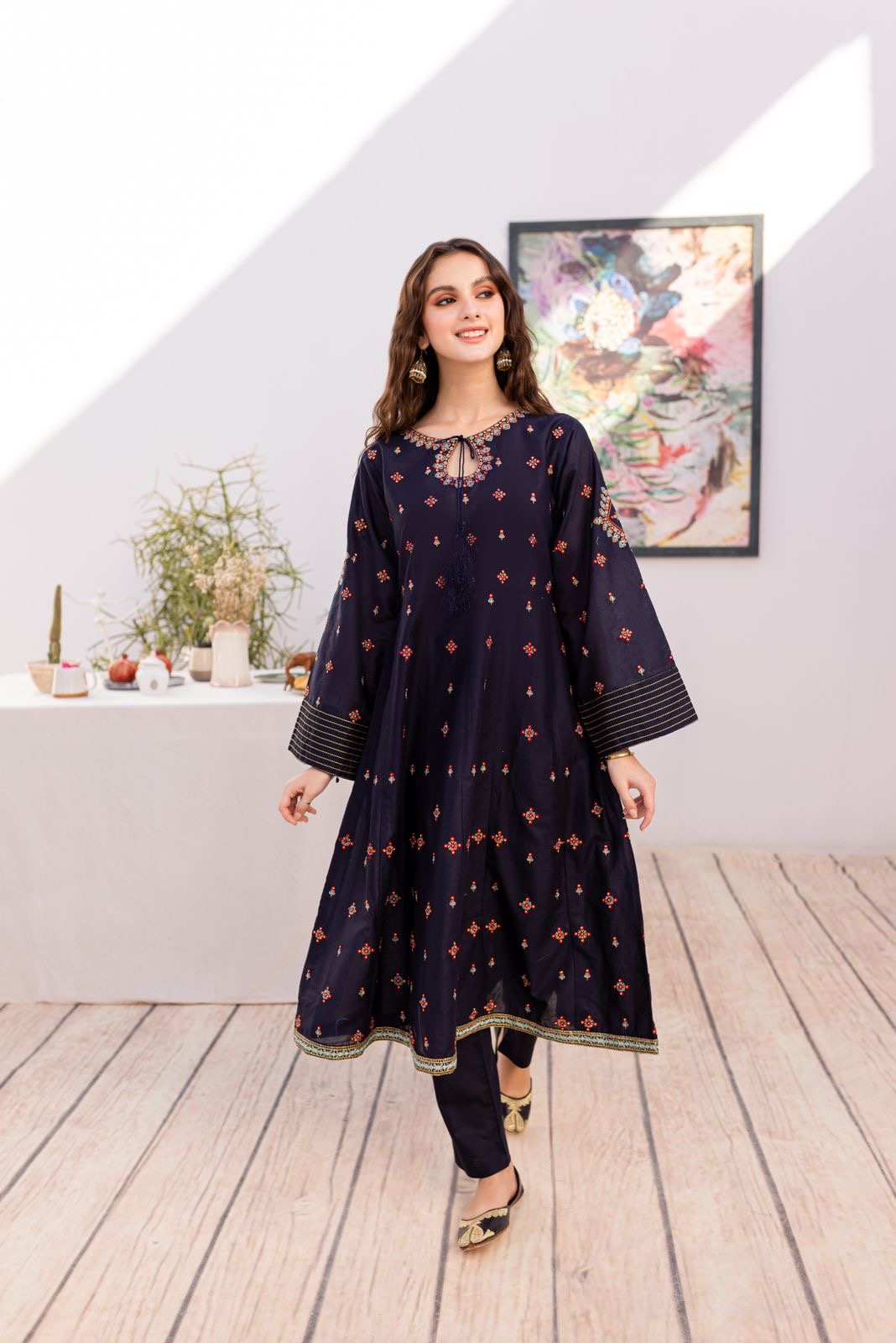 2PC Embroidered Dress - 1037