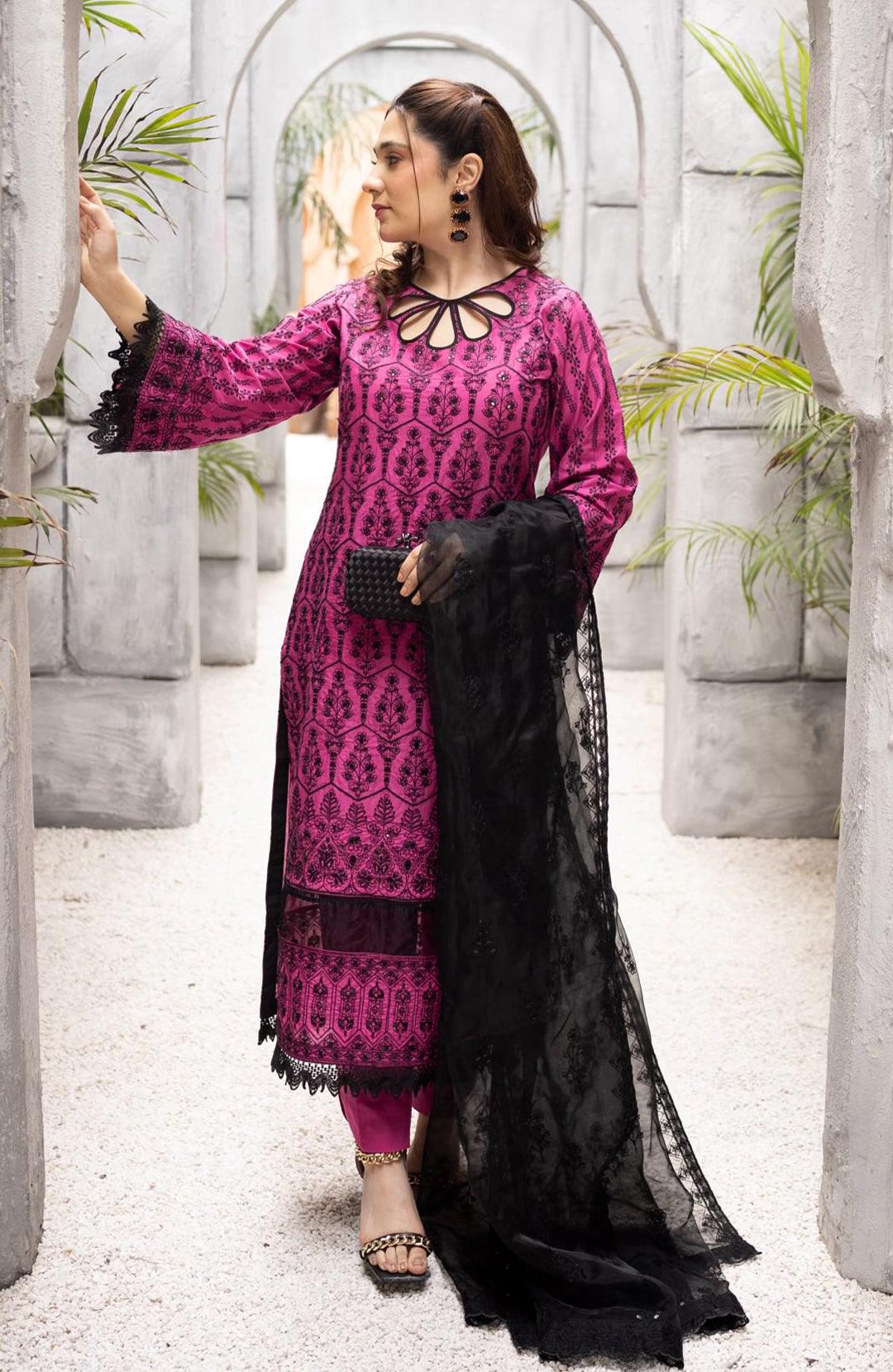 Mystic Cherry | 3-Pc Lawn Chikankari Suit