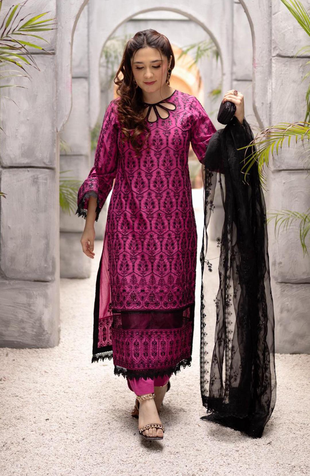 Mystic Cherry | 3-Pc Lawn Chikankari Suit