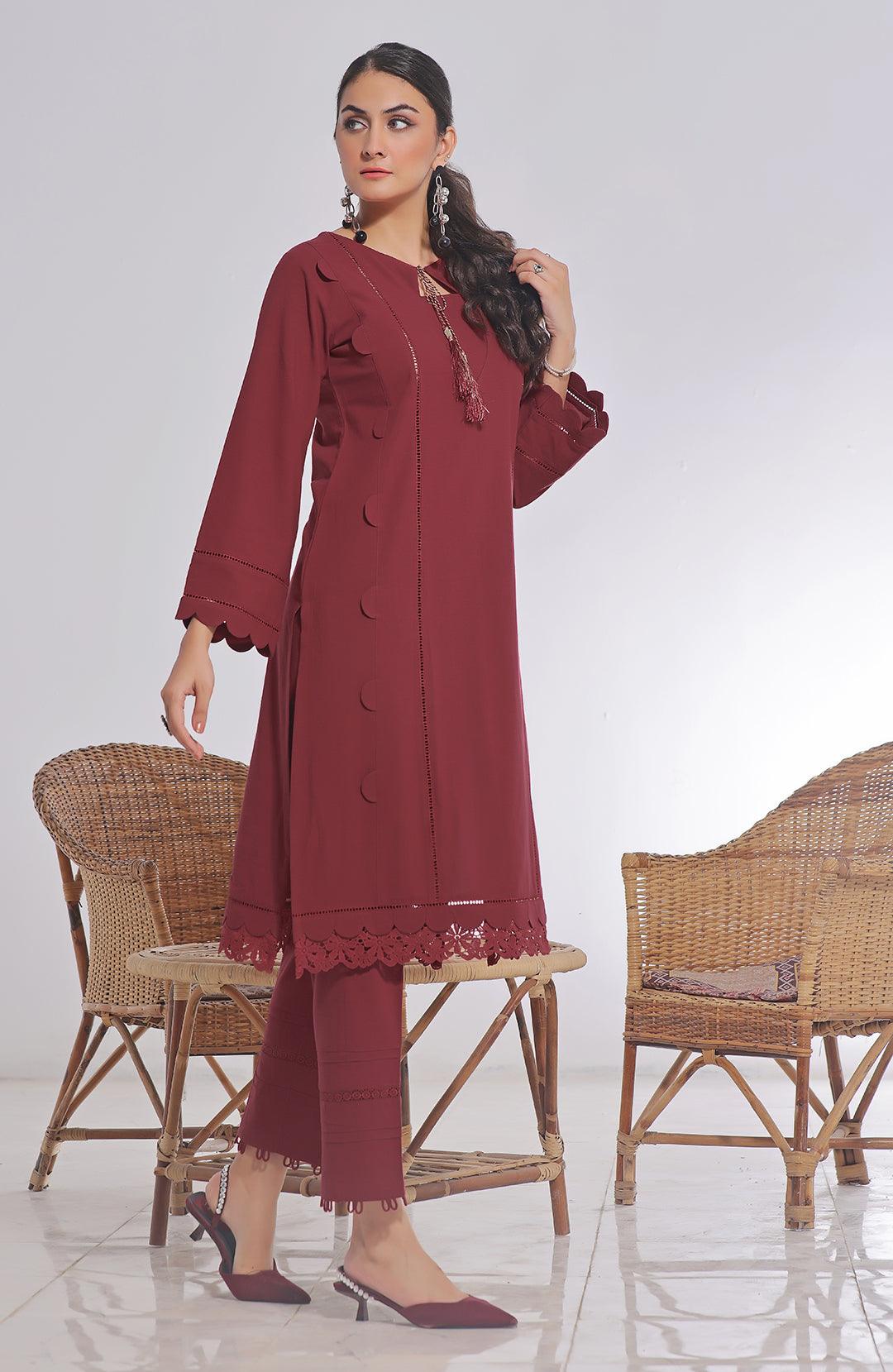 Geranium | Co-ords Stitched 2PC Khaddar Solid