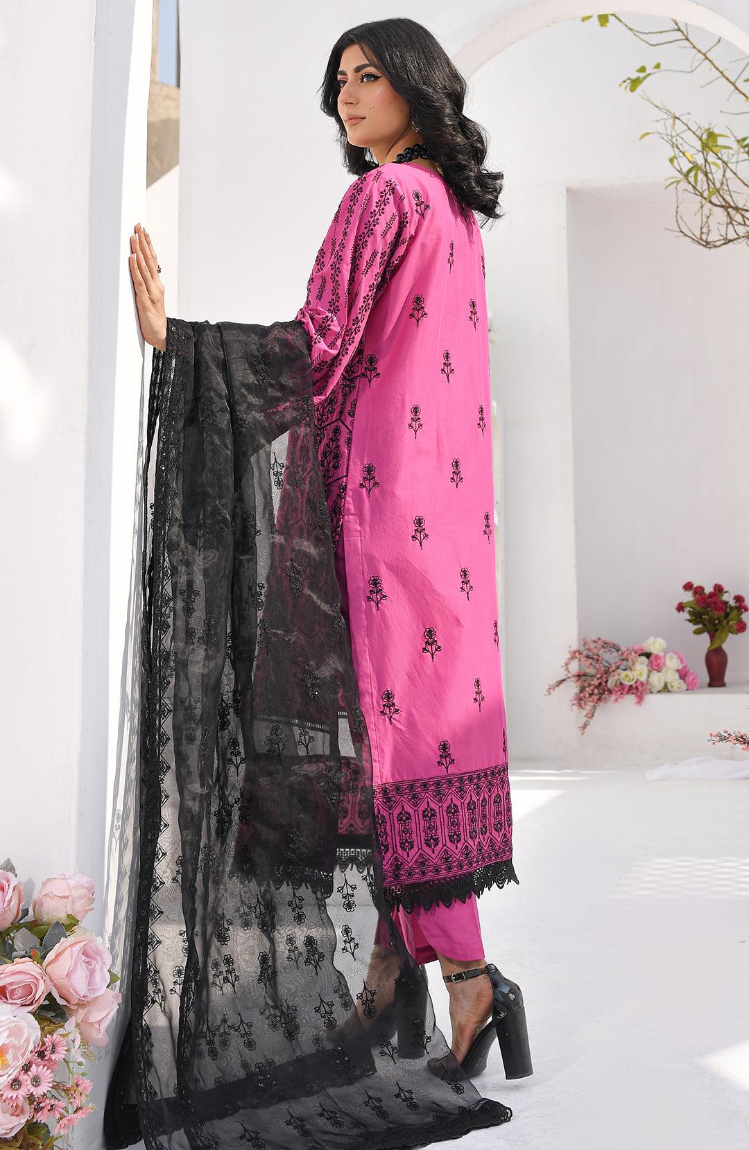 Mystic Cherry | 3-Pc Lawn Chikankari Suit