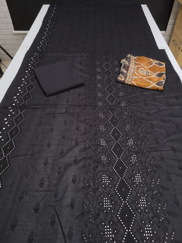 02 B -  Embroidered Lawn Chikankari 3P