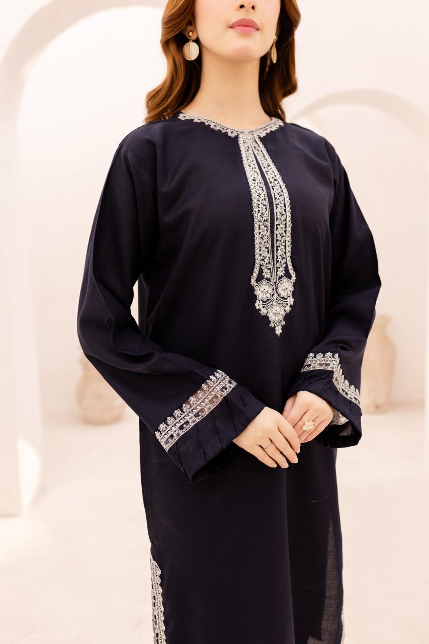 2PC Embroidered Dress - 1082