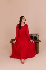 Red Chiffon Dress