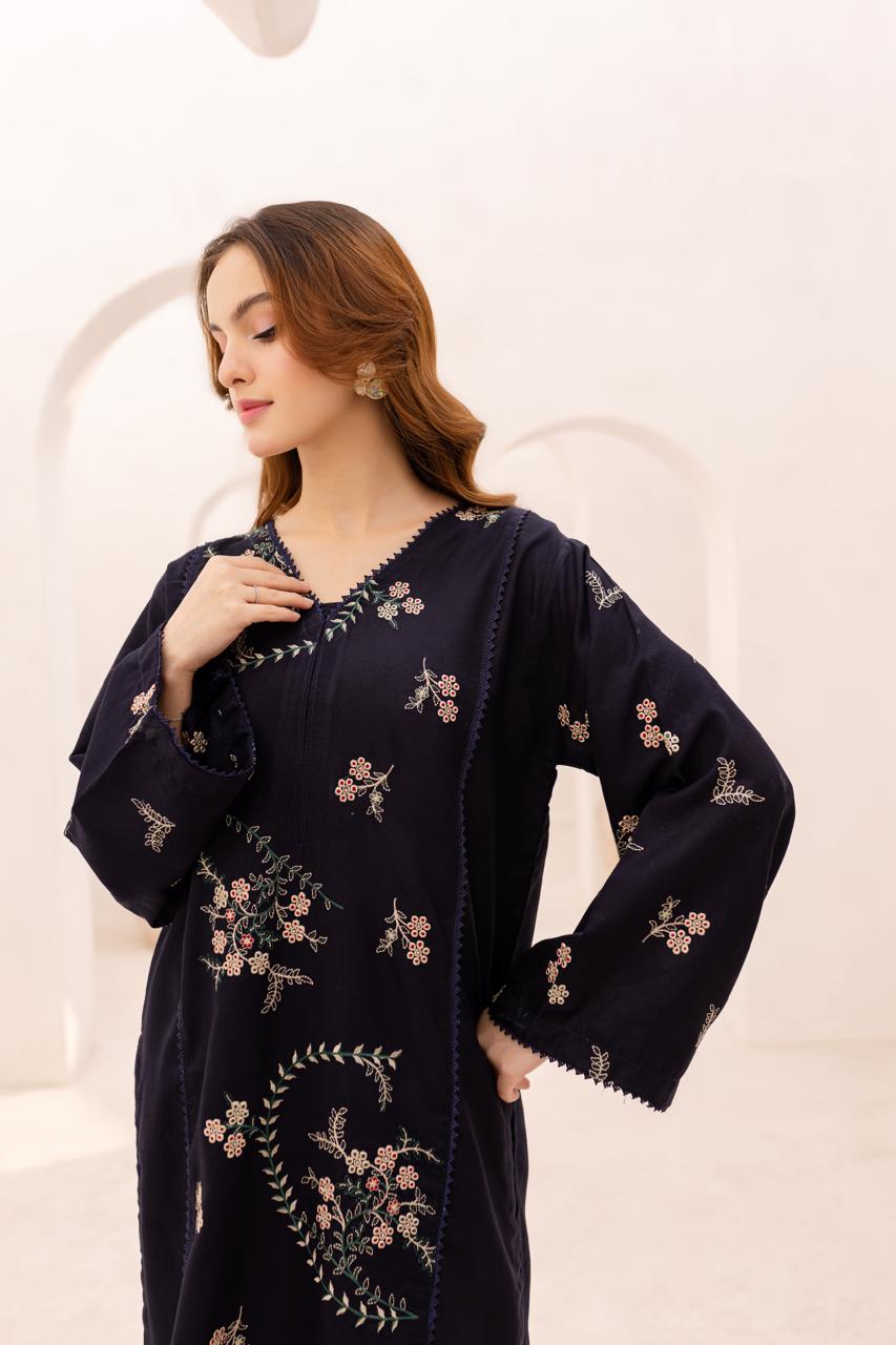2PC Embroidered Dress - 1078