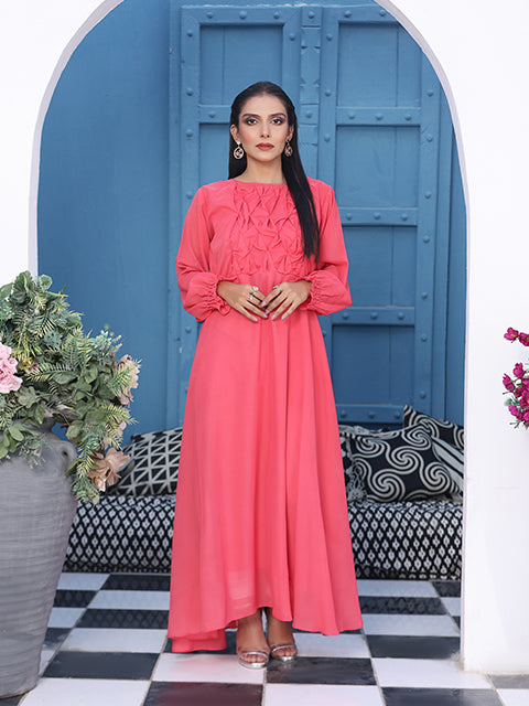 Blush fuchsia Long Flared Maxi (FR-748)