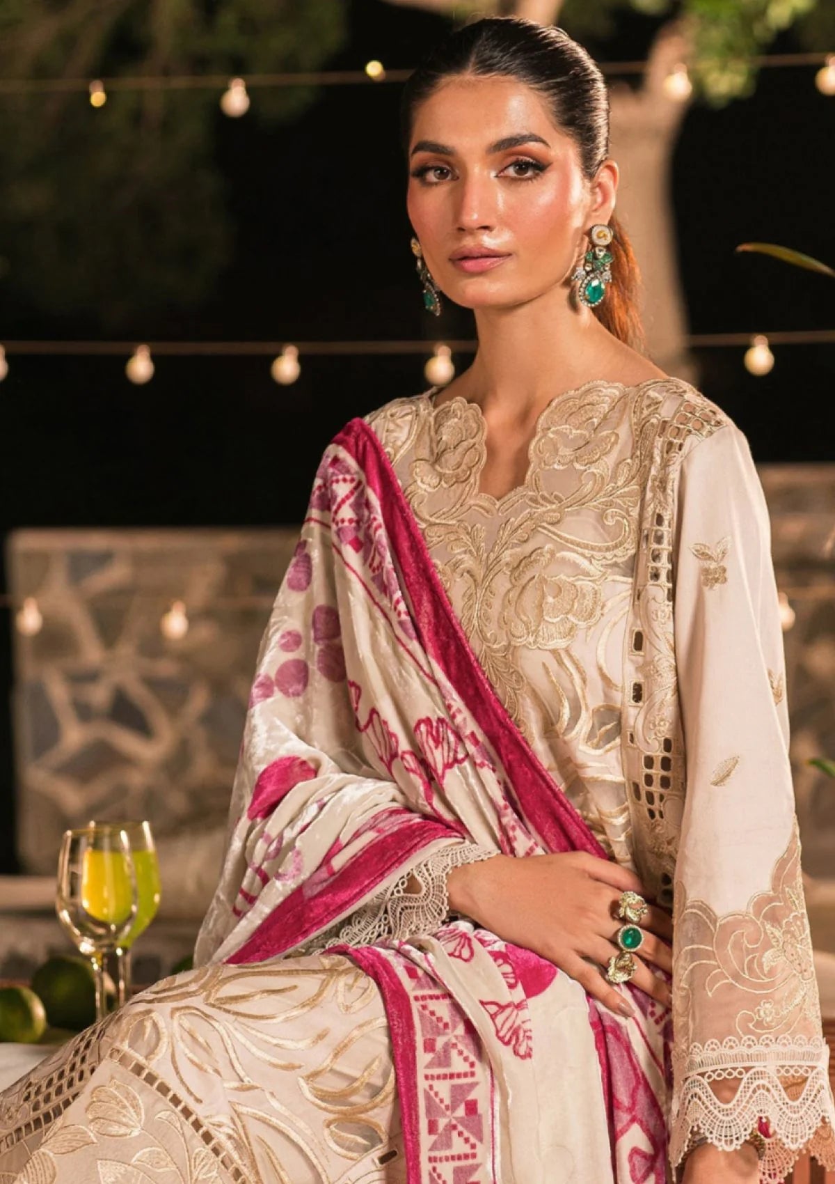 Velis - Embroidered Corduroy 3PC