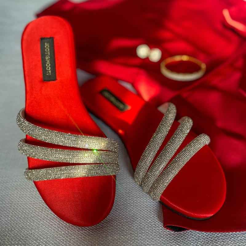 Red Lovestruck Slides - Jooti Shooti