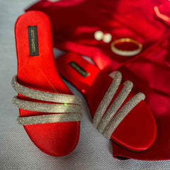 Red Lovestruck Slides - Jooti Shooti