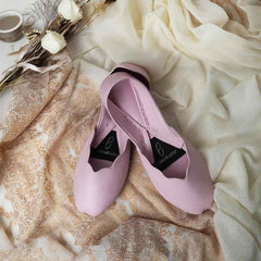 “Side view of PerfPastel Powder Pink Khussa shoes showing smooth leather design and comfort for women”