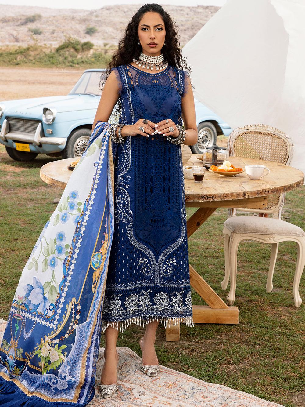 713 B - Luxury Embroidered 3P-Lawn