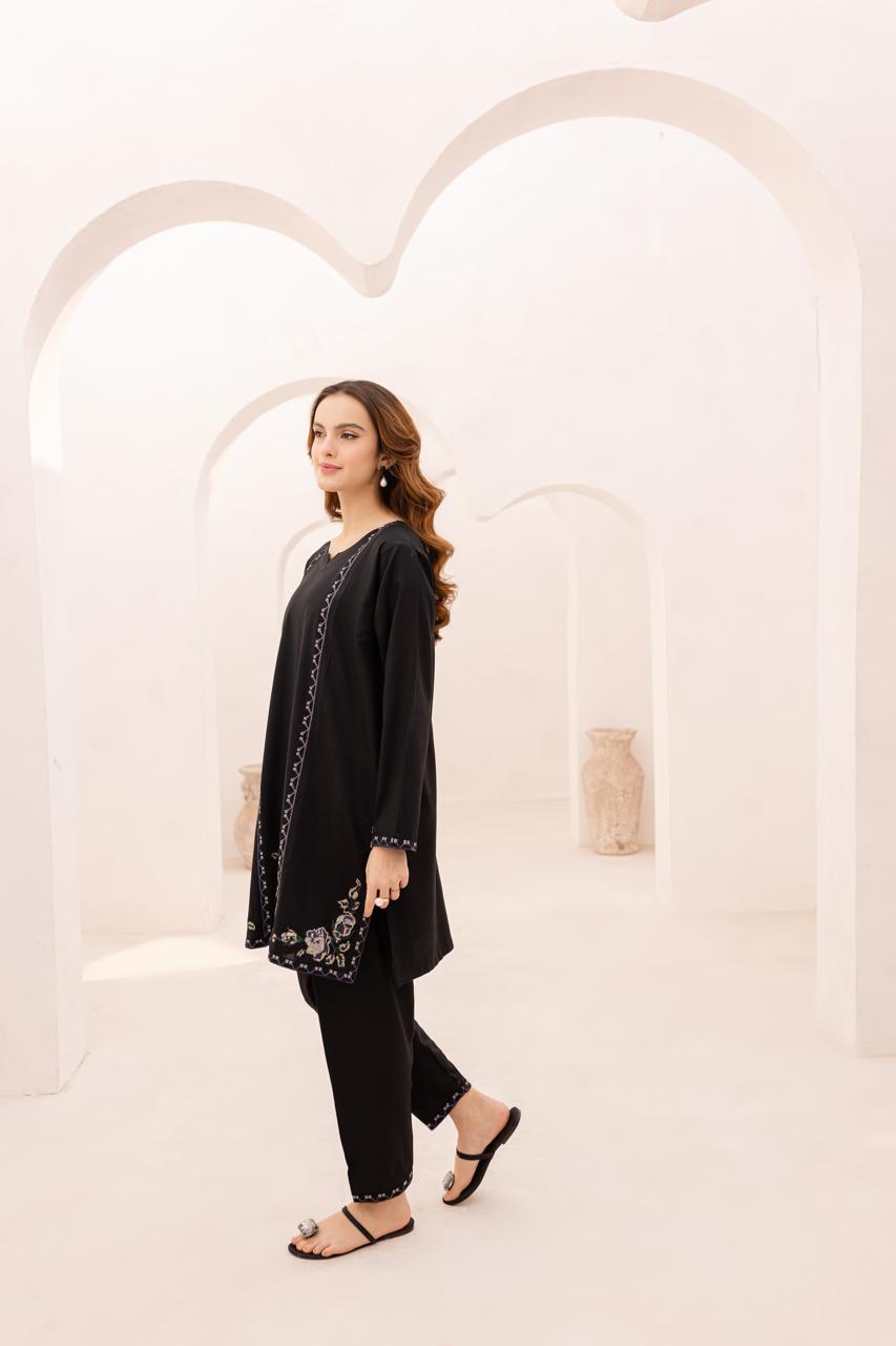 2PC Embroidered Dress-1073