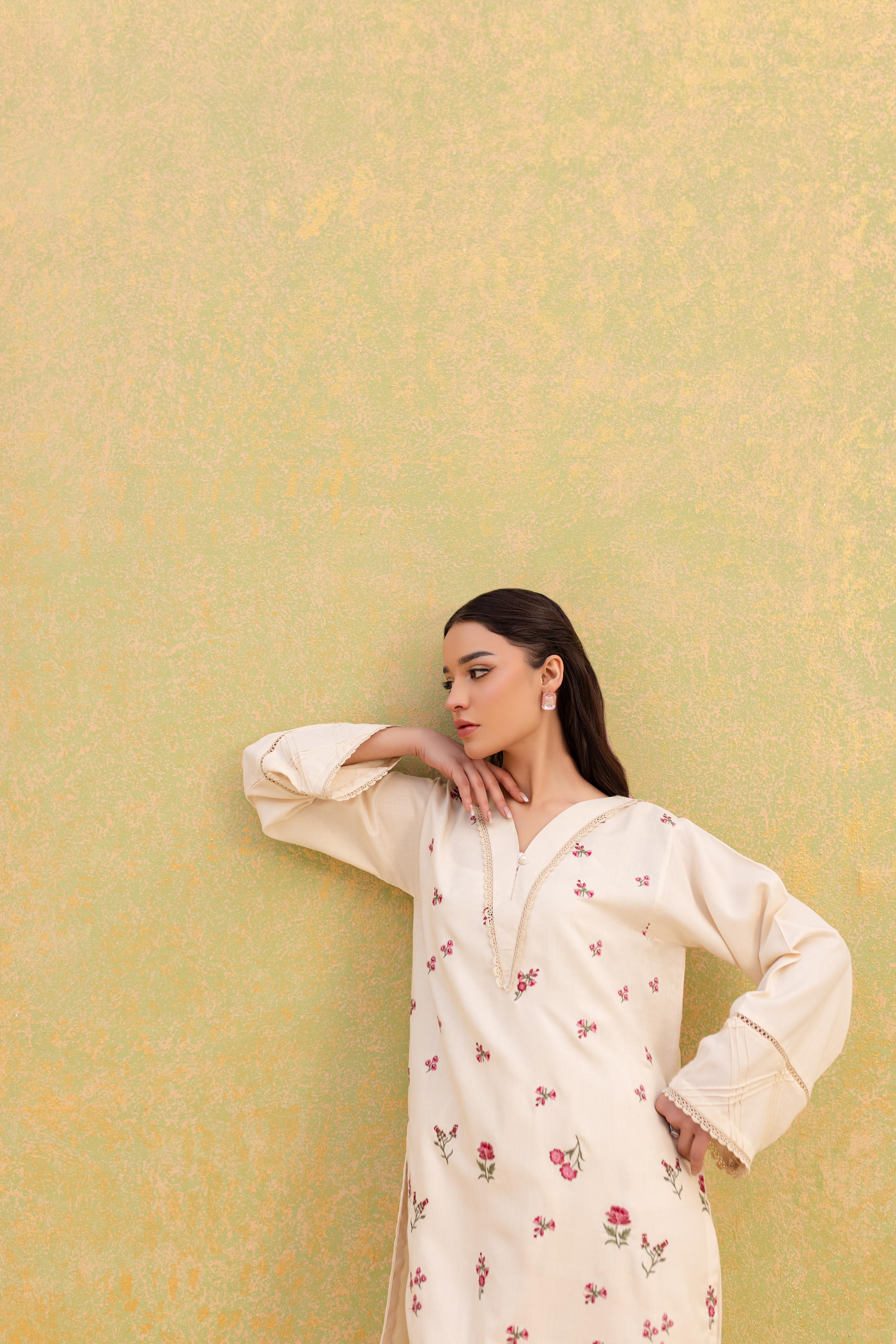 2PC Embroidered Dress-1064