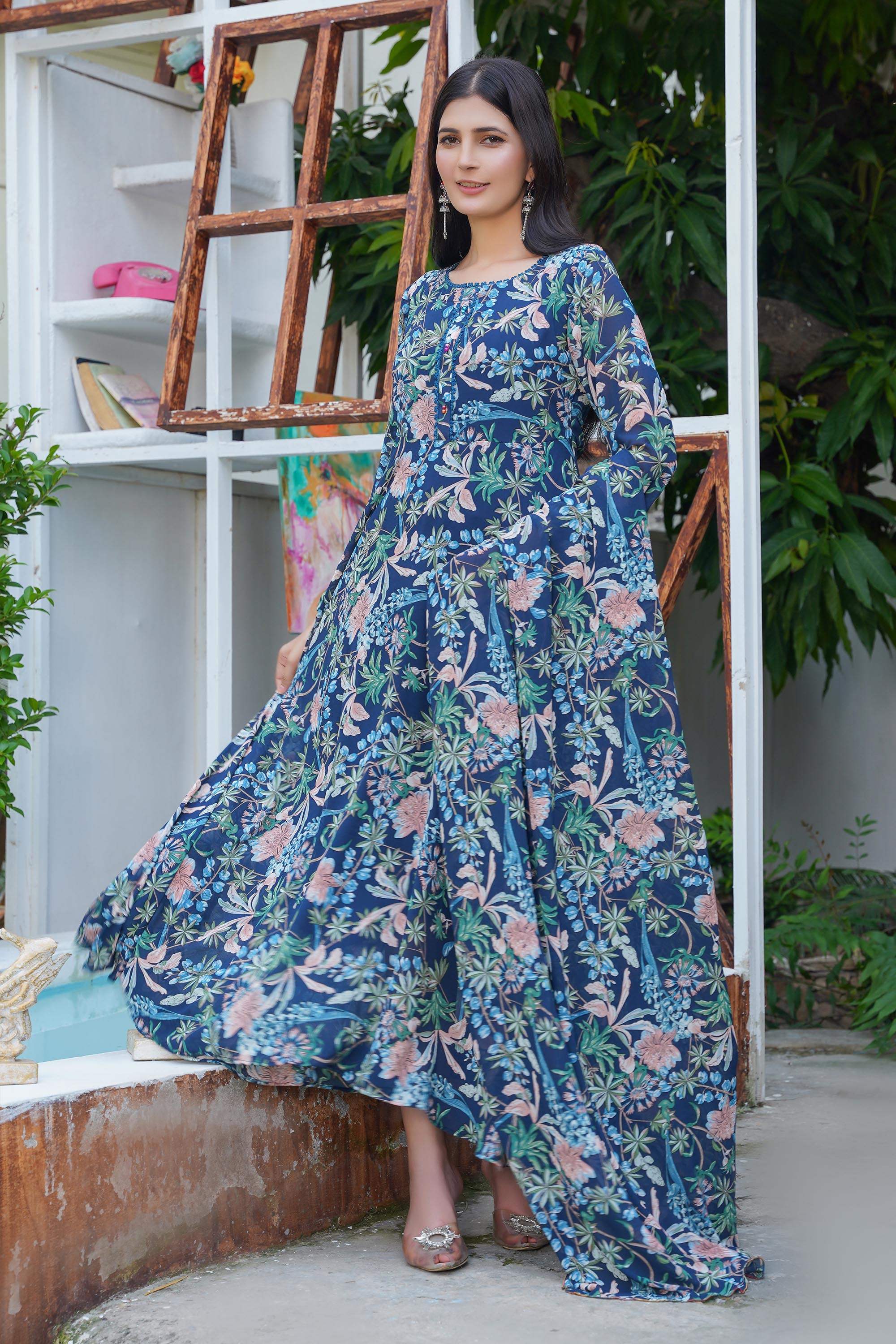 Navy Bloom Maxi
