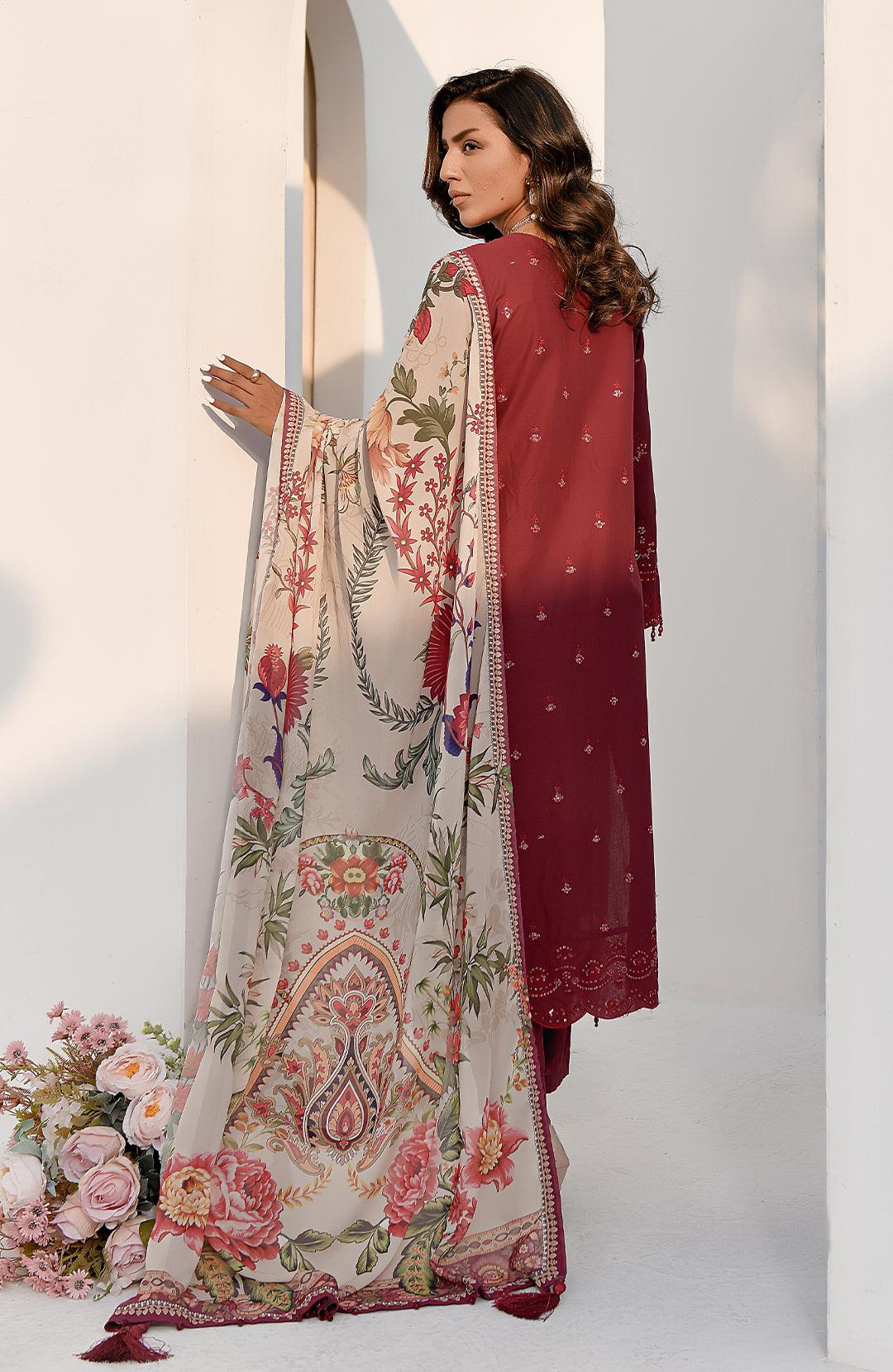 Radiant Rose | 3-Pc Lawn Embroidered Suit