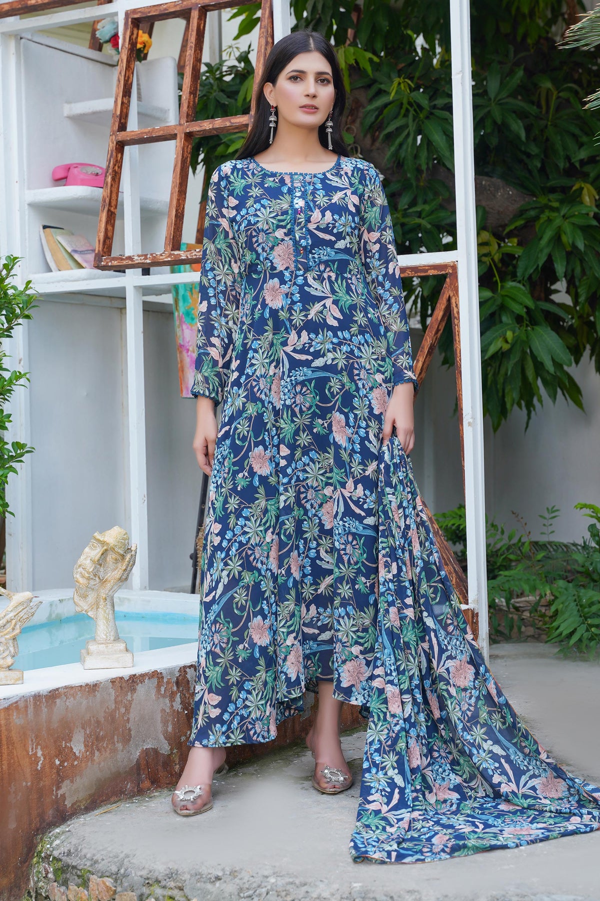 Navy Bloom Maxi