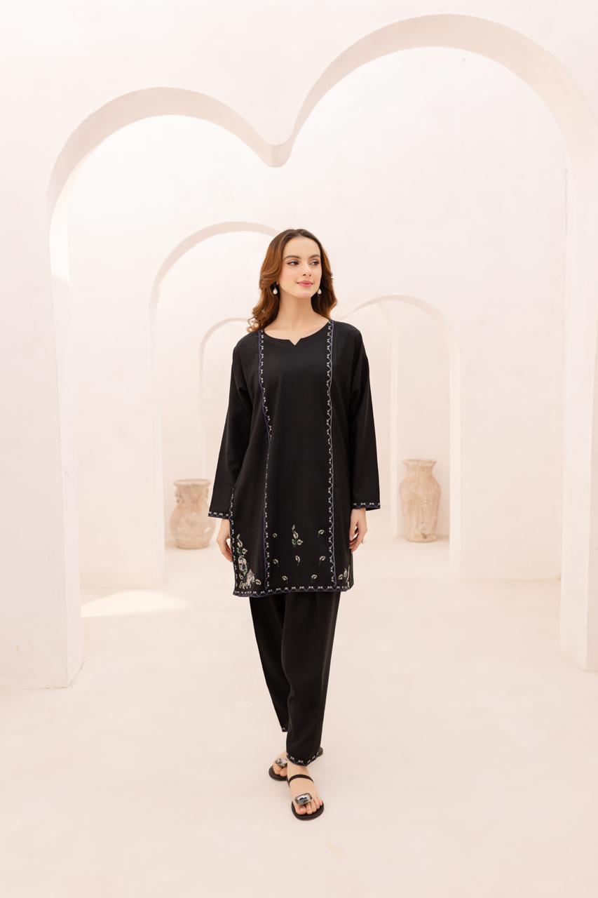 2PC Embroidered Dress-1073