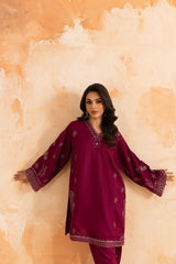 2PC Winter Embroidered Dress - 1085