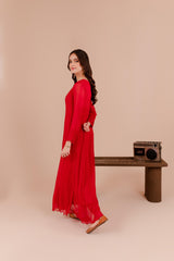 Red Chiffon Dress