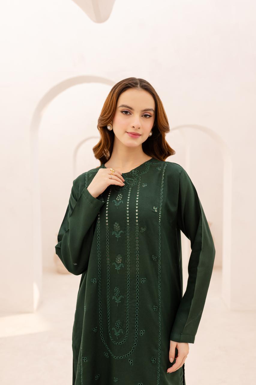 2PC Embroidered Dress - 1076