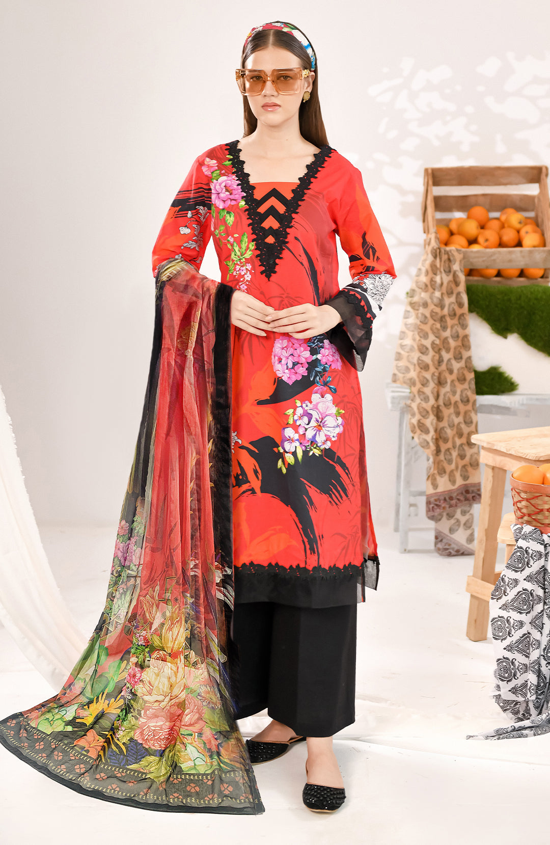 Whisper | 2Pc Printed Lawn Kurta with Chiffon dupatta