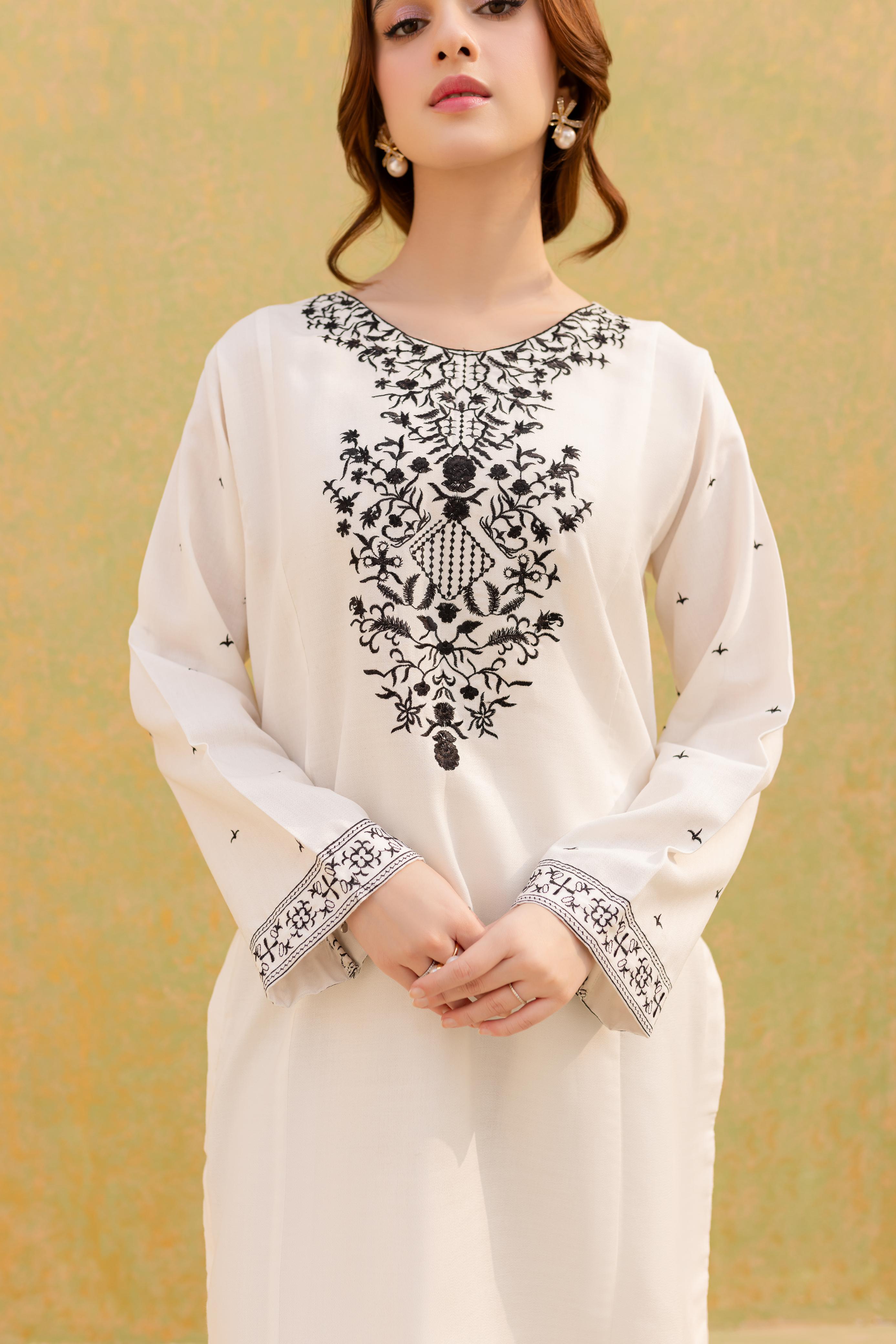 2PC Embroidered Dress-1072