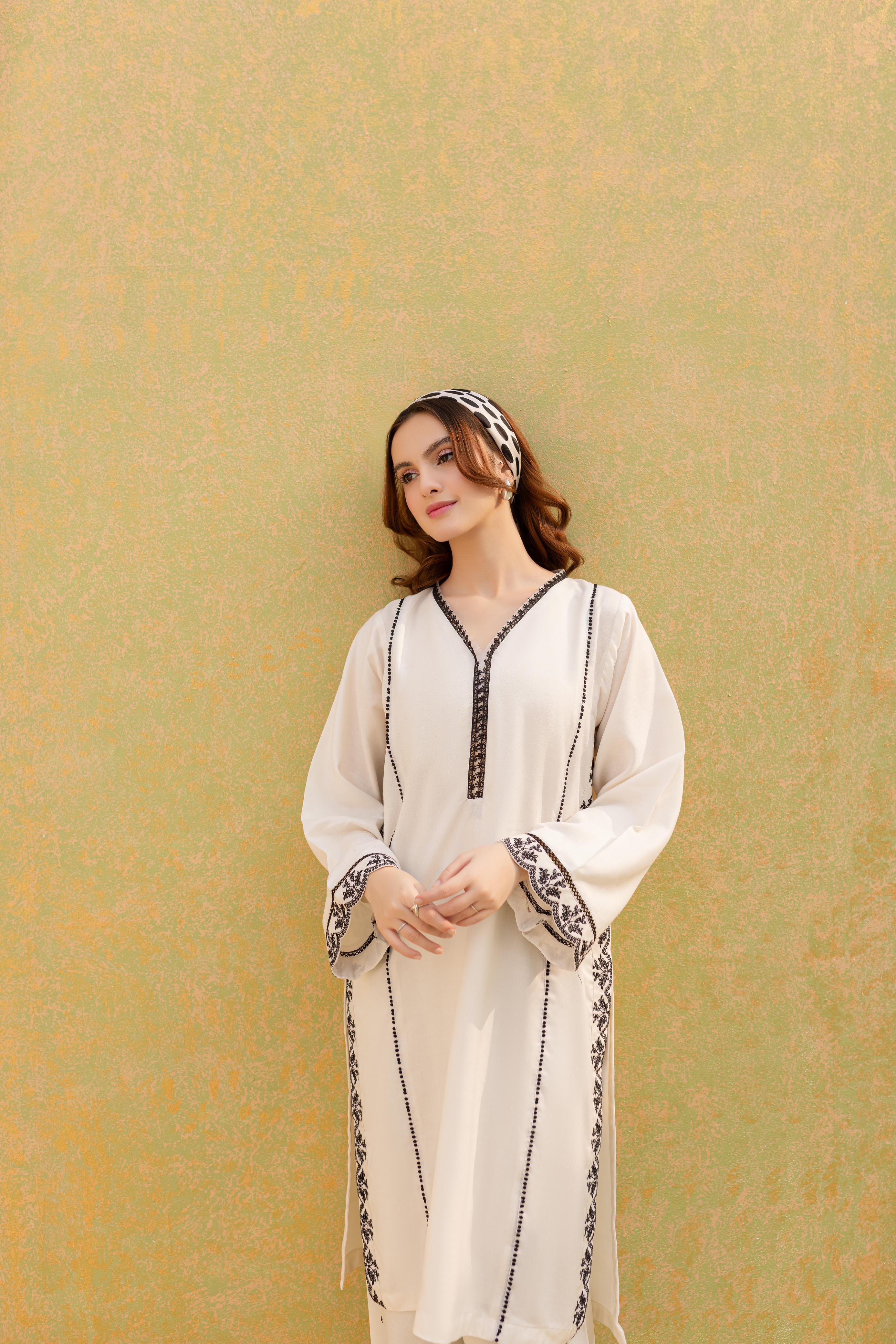 2PC Embroidered Dress-1065