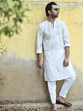 Imperial Off White Embroidered Kurta Trouser for Weddings