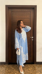 Ice blue Embroidered two pc