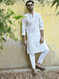 Imperial Off White Embroidered Kurta Trouser for Weddings