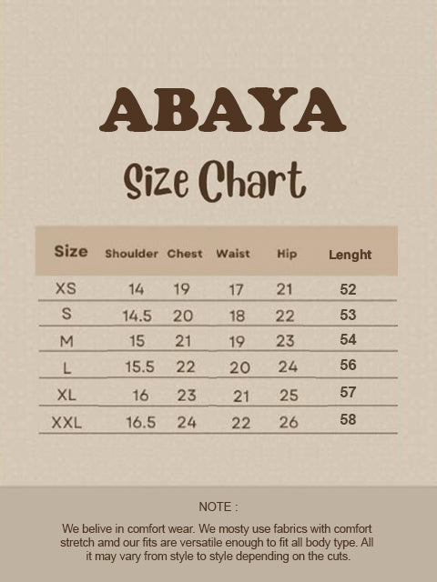 Natural calico modest abaya (MW-04)