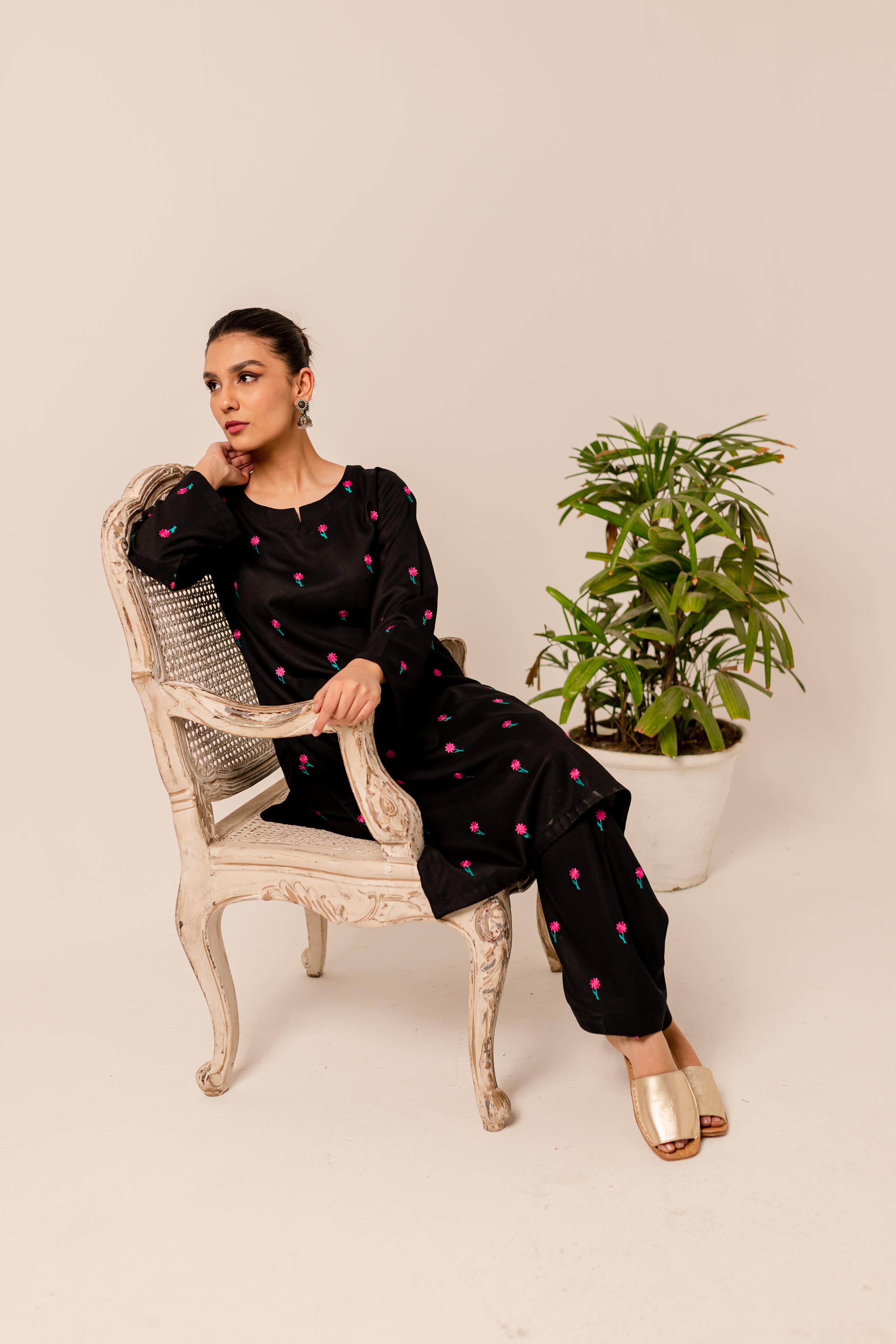 2PC Embroidered Dress-BP14