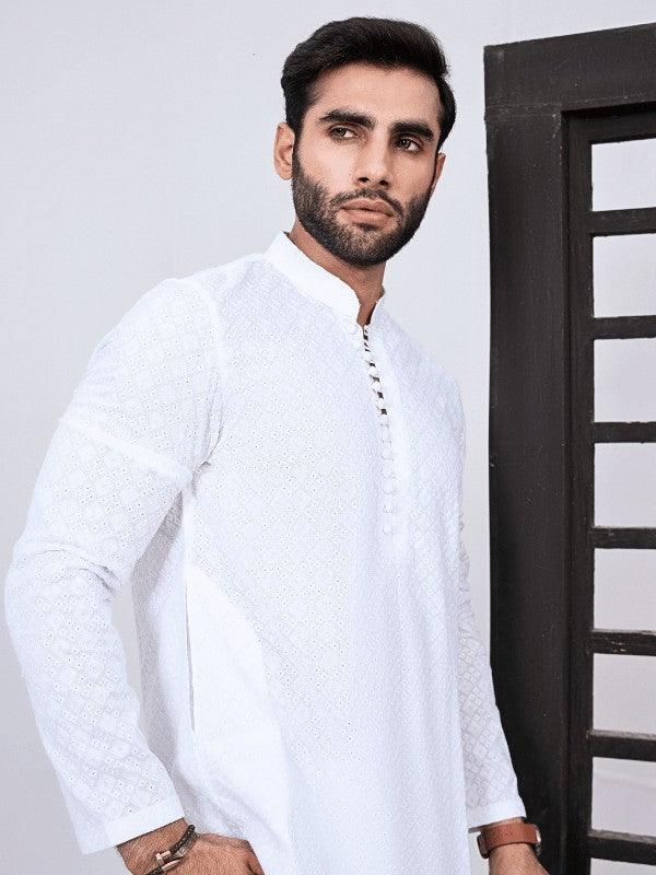 White ChikanKari Kurta & Trouser