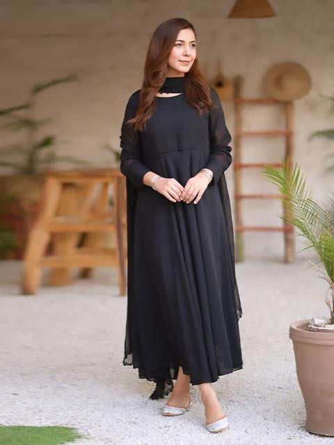 Black Rock With Dupatta (FR-620D)