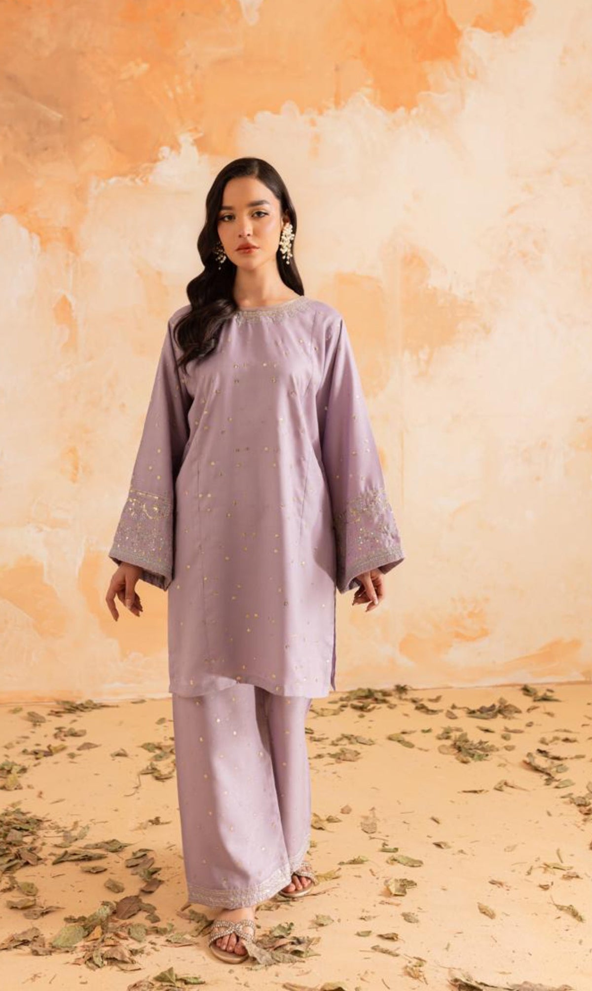 2PC Winter Embroidered Dress - 1091