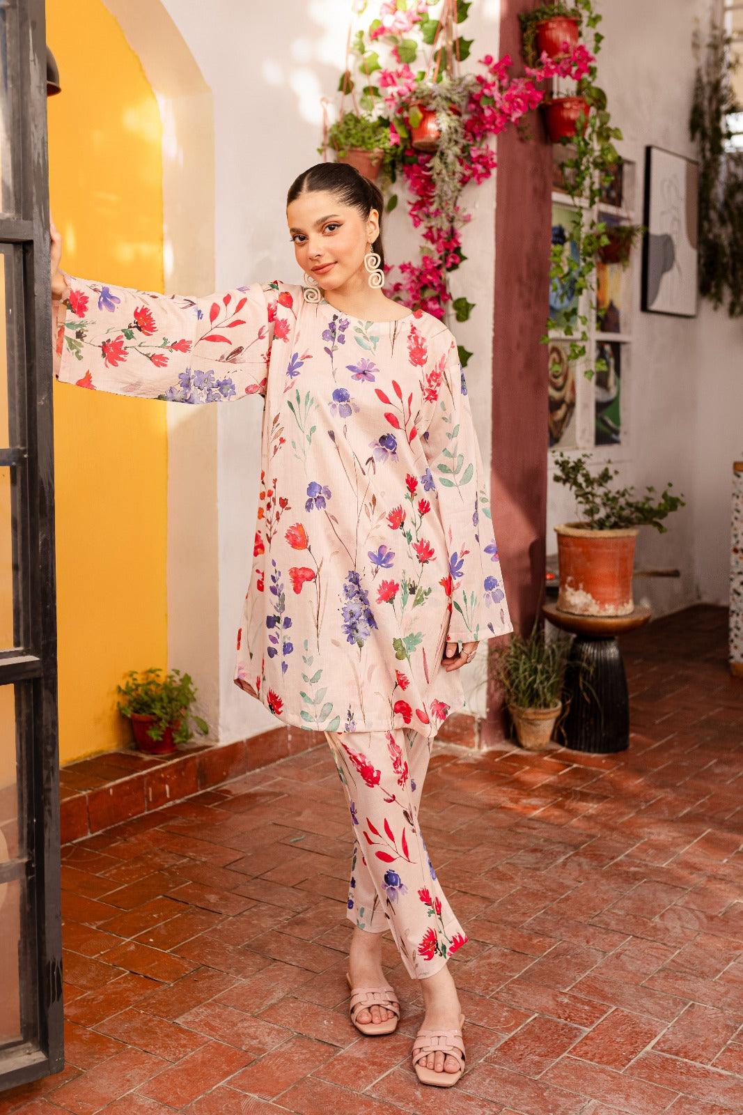 Unstitched 2PC Lawn Suit- PRT029