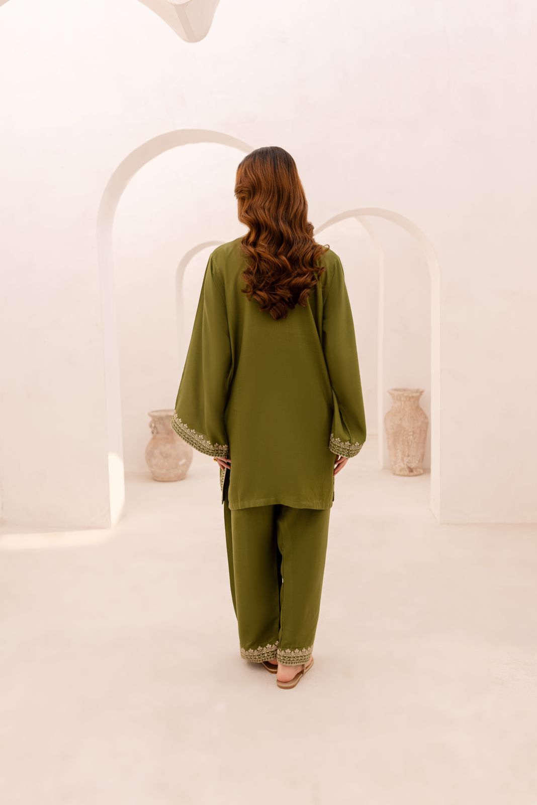 2PC Embroidered Dress - 1079