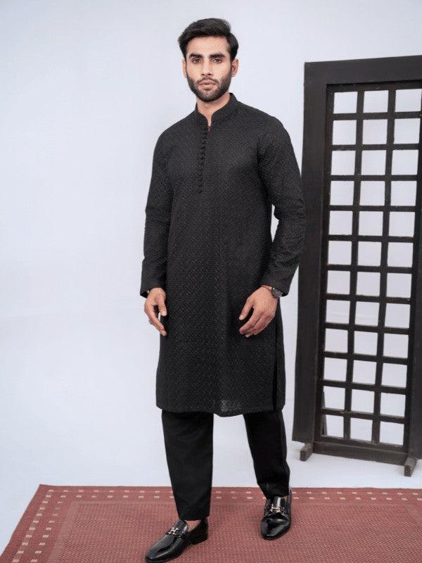 Black ChikanKari Kurta & Trouser