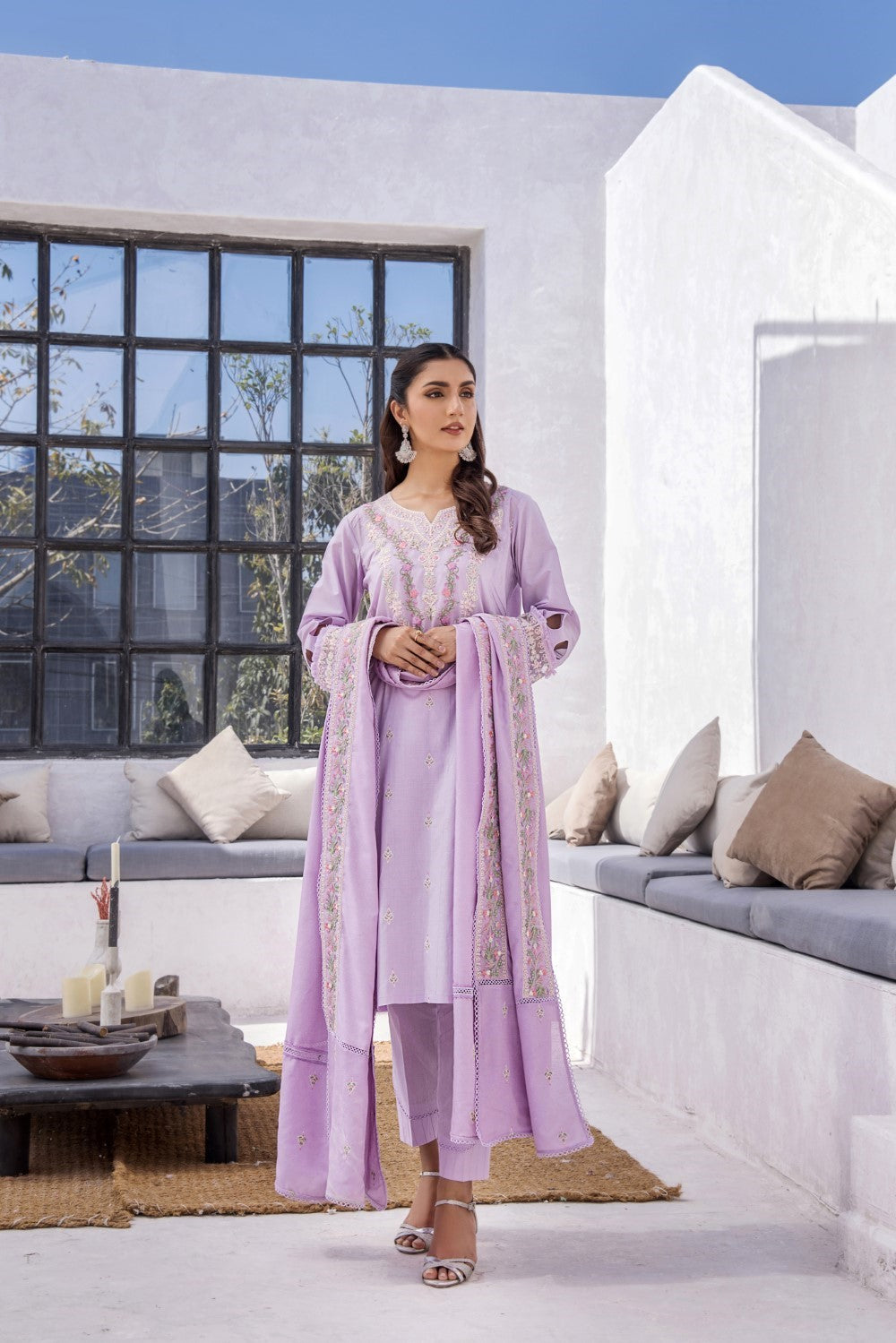 Calico Aster Embroidered Lawn 3PC