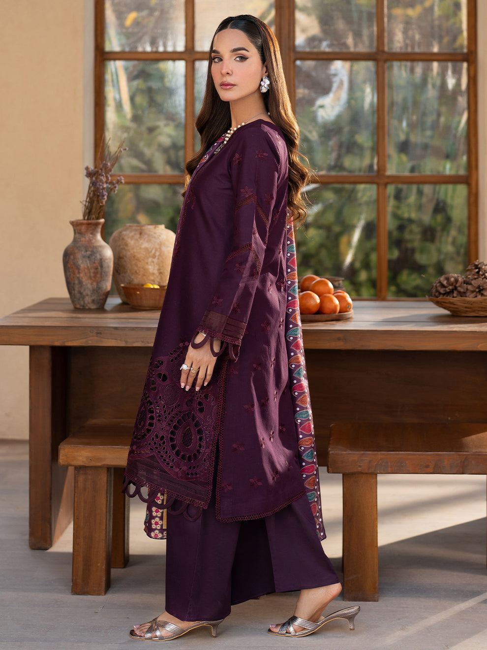 SL - 02 B | 3 PC Embroidered Lawn